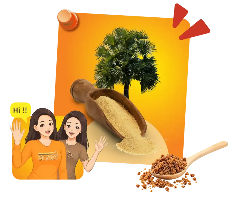 Penyadap memanjat pohon lontar dengan wadah penampung nira berlatar oranye.